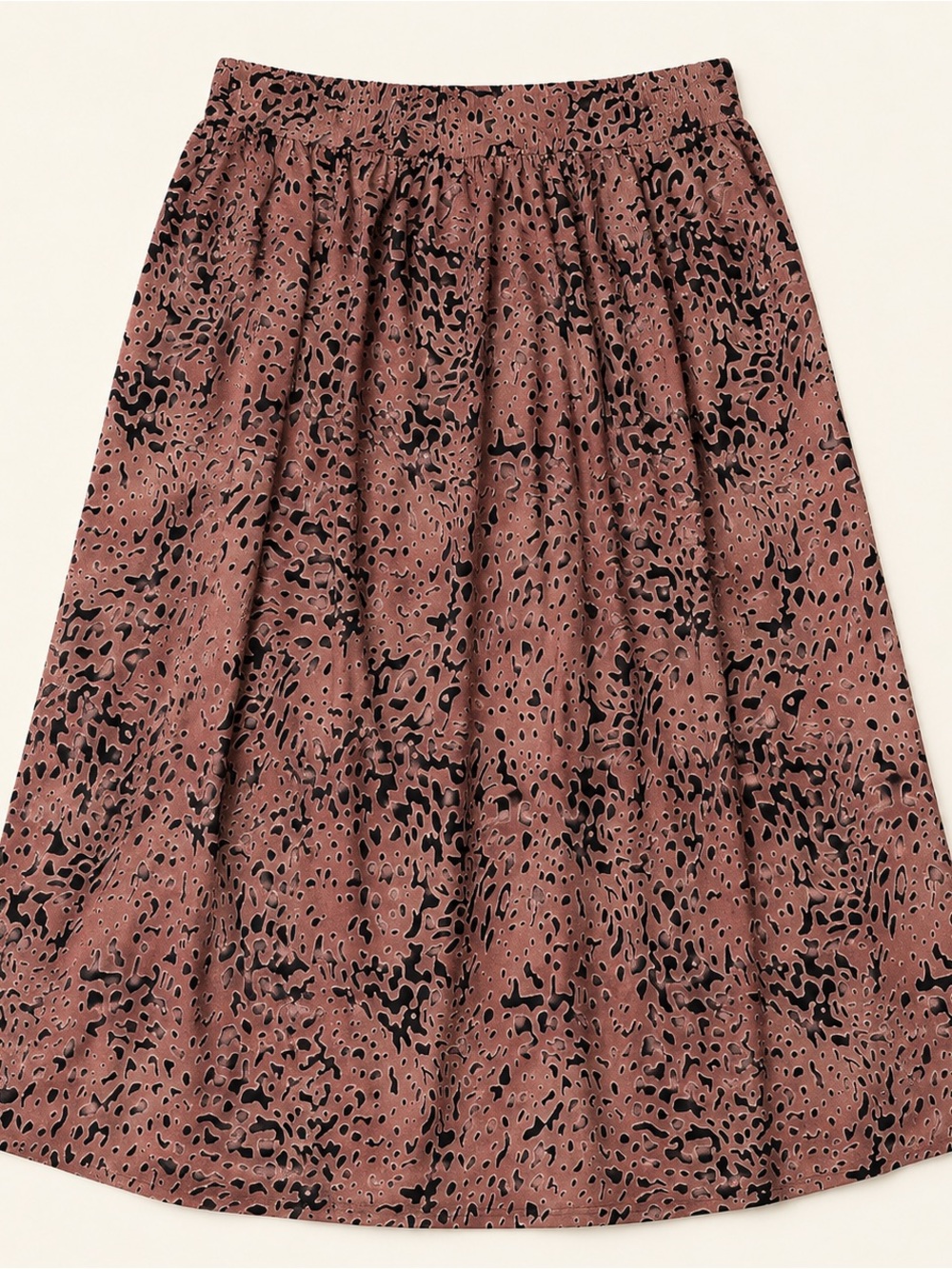 Women's Dusty Rose Animal Print Midi Skirt